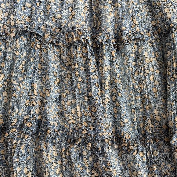 Anthropologie Kira Off-The-Shoulder Peasant Boho Dress Blue Size 4 NWOT - Picture 8 of 14